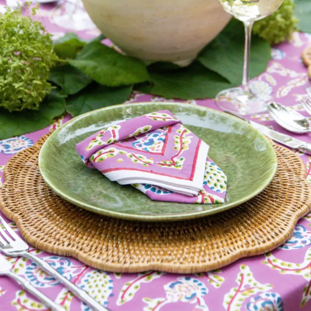 Pomegranate Inc Woven Rattan Scalloped Placemats | Set of 4 Sale