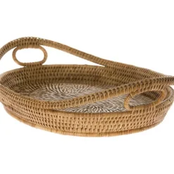 Pomegranate Inc Woven Rattan Serving Tray Discount