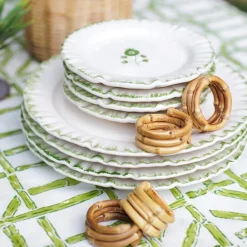 Pomegranate Inc Wrapped Bamboo Napkin Rings | Set of 4