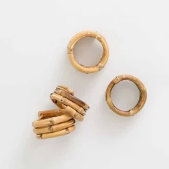 Pomegranate Inc Wrapped Bamboo Napkin Rings | Set of 4