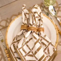Pomegranate Inc Wrapped Bamboo Napkin Rings | Set of 4